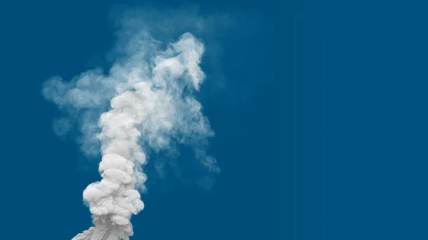 火山からの白い豊かな汚染煙列の排気 工業用3Dイラスト — ストック写真