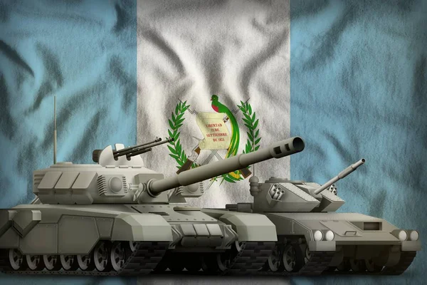 Tanques Fundo Bandeira Guatemala Conceito Forças Tanque Guatemala Ilustração — Fotografia de Stock