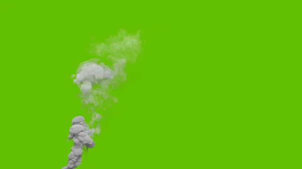 Grå Föroreningsrök Kolumn Från Fabrik Grön Skärm Isolerad Industriell Illustration — Stockfoto