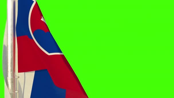 Bandera Colgante Para Vacaciones Estatales Pantalla Verde Aislado — Vídeo de stock
