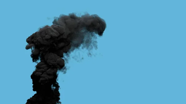 黒リッチ二酸化炭素排出量の煙排出量燃焼 工業用3Dイラスト — ストック写真