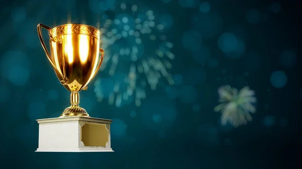 Trophy Goblet Bokeh Backdrop Free Space Abstract Illustration — Stock Photo, Image
