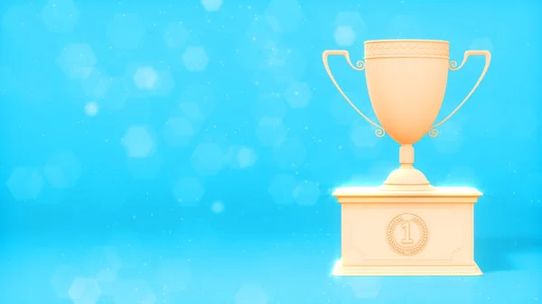 表彰台のカラフルな賞のゴブレット チャンピオンシップシンボル オブジェクト3Dイラスト — ストック写真