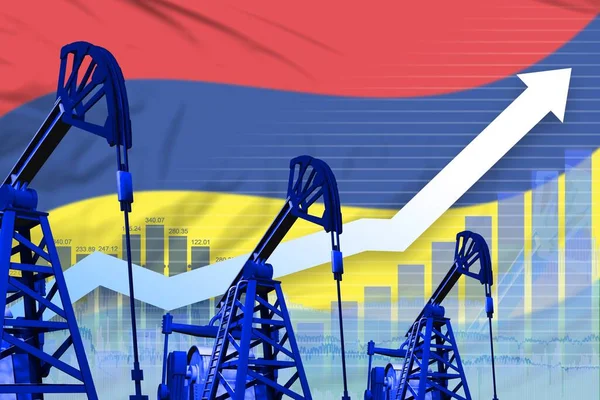 Mauritius Ölindustrie Konzept Industrielle Illustration Aufstrebendes Diagramm Auf Mauritius Flagge — Stockfoto