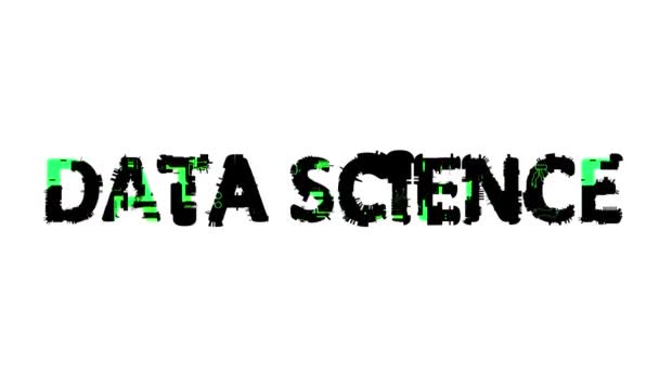 Data Science Black Texto Digital Cibernético Verde Isolado Vídeo Loop — Vídeo de Stock