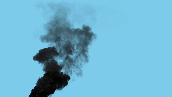 Black Thick Pollute Smoke Exhaust Volcano Isolated Industrial Illustration — Stock Photo, Image