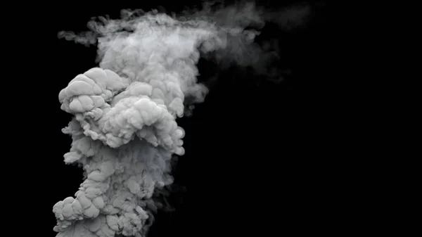 発電所や工場から排出される灰色の炭素煙が黒で隔離された産業用3Dイラスト — ストック写真