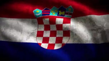 Hırvatistan grunge bayrağı - döngü animasyonu