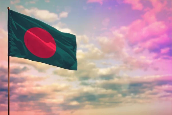 Flatternde Bangladesh Flagge Attrappe Mit Dem Ort Für Ihren Text — Stockfoto