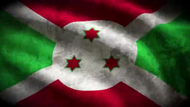 Burundi Grunge Flag Animace Smyčky — Stock video