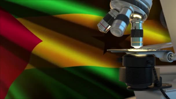 Santo Tomé Príncipe Concepto Ciencia Con Bandera — Vídeos de Stock