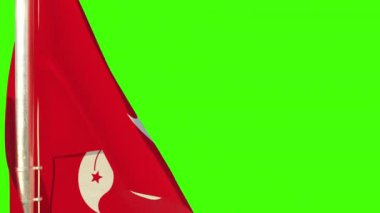  Anma Günü için krom ekranda bayrak asılı, izole