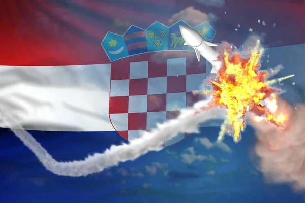 Strategiczna Rakieta Zniszczona Powietrzu Chorwacka Koncepcja Ochrony Rakiet Balistycznych Militarna — Zdjęcie stockowe