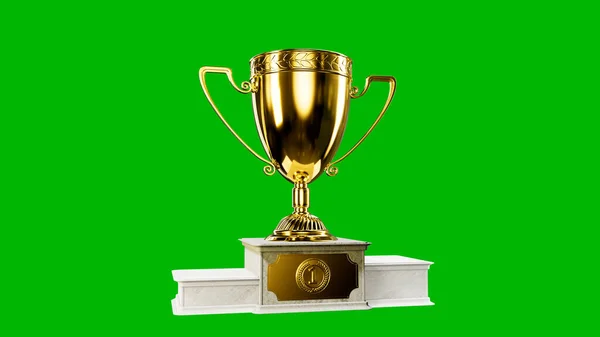 Champions Bowl Met Podium Chroma Toetsenbord Geïsoleerd Object Rendering — Stockfoto