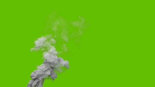 Grijze Co2 Emissierookkolom Afkomstig Van Afvalverbranding Chroma Sleutelscherm Geïsoleerd Industriële — Stockfoto