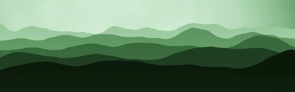 Étonnantes Crêtes Montagnes Vertes Paysage Nature Large Illustration Fond Infographie Images De Stock Libres De Droits