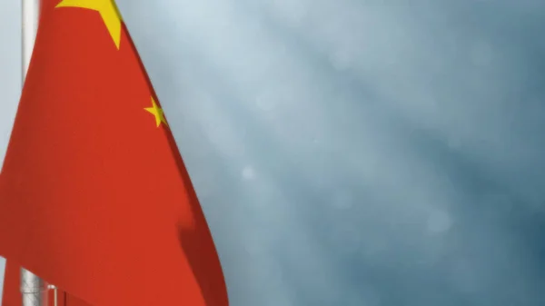 China Flagge Hängt Zur Nationalen Feier Blau Bokeh Abstrakte Illustration — Stockfoto