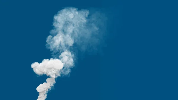 工場からの白い厚い汚染煙の列の排出 工業用3Dイラスト — ストック写真