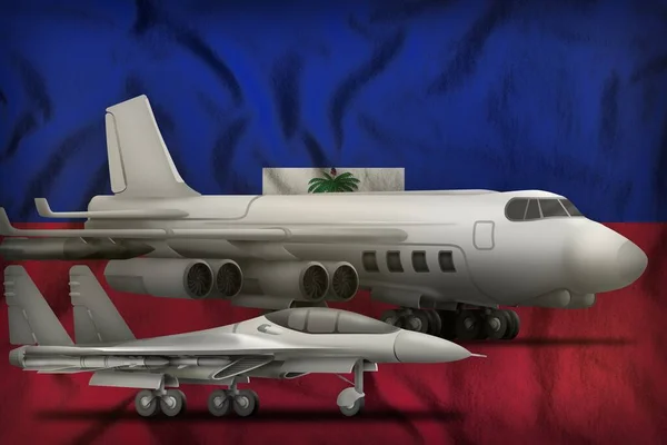 空军在海地的旗帜背景 海地空军的概念 3D说明 — 图库照片