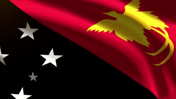 Papua Nová Guinea Slavnostní Vlajka Smyčka Animace — Stock video