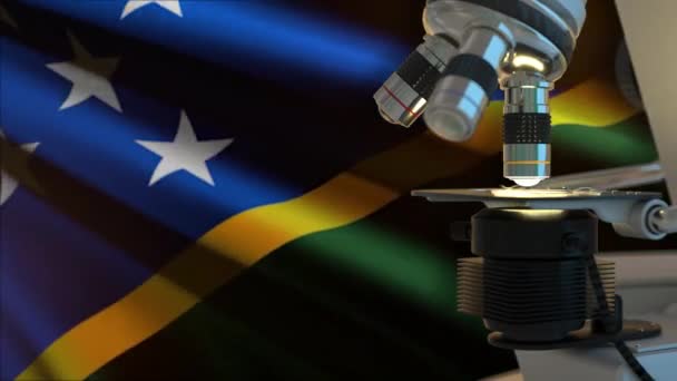 具有旗帜的所罗门群岛科学概念 — 图库视频影像