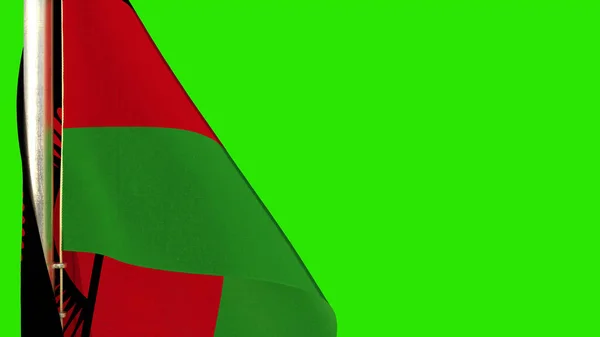 Malawi Flagge Zum Staatsfeiertag Auf Grünem Bildschirm Isoliert Objekt Rendering — Stockfoto