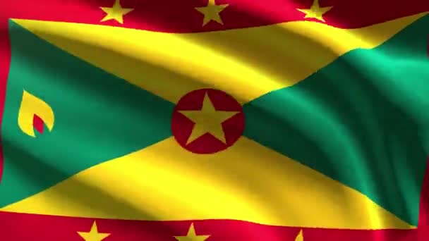 Grenada Bayrağı Döngü Canlandırması — Stok video
