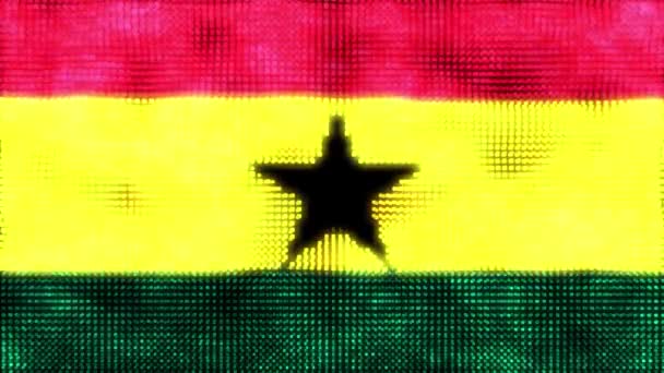 Flaga Cyfrowa Ghany Animacja Pętlowa — Wideo stockowe