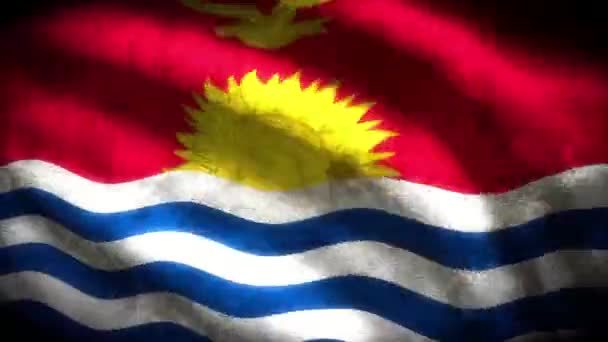 Кирибати Крупный Флаг — стоковое видео