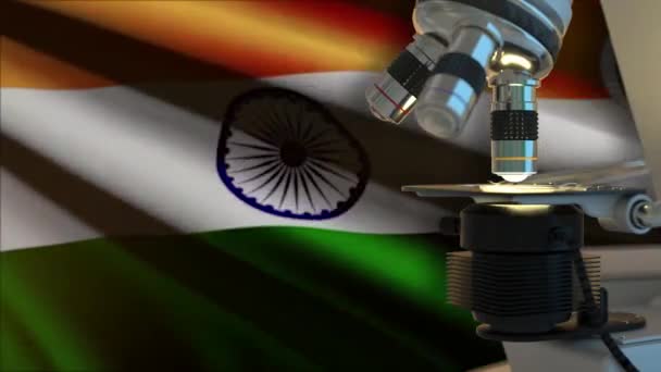 India Wetenschapsconcept Met Vlag — Stockvideo
