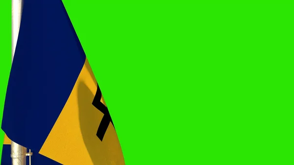 Barbados Vlag Voor Volkslied Dag Chroma Key Screen Geïsoleerd Object — Stockfoto