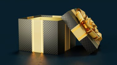 Siyah Cuma için mavi, izole edilmiş nesne 3D görüntüleme üzerinde açılır