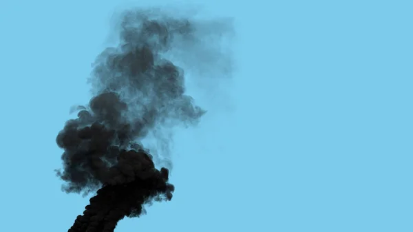 工場からの黒い重い汚染煙の排気 工業用3Dイラスト — ストック写真