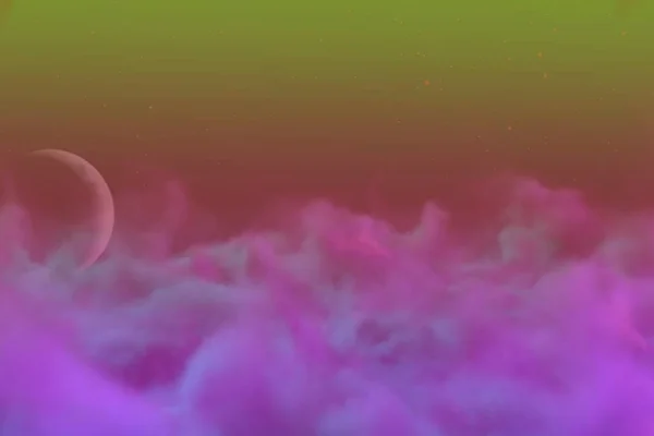 Abstrakte Hintergrund Design Illustration Von Visionären Wolken Mit Mond Mit — Stockfoto