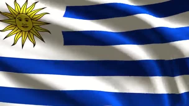 Uruguay Feestelijke Vlag Lus Animatie — Stockvideo