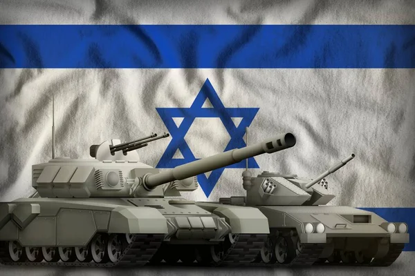 Tanks Achtergrond Van Israëlische Vlag Israel Tank Krachten Concept Illustratie — Stockfoto