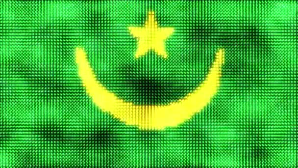 Mauretanien Digital Flagga Loop Animation — Stockvideo