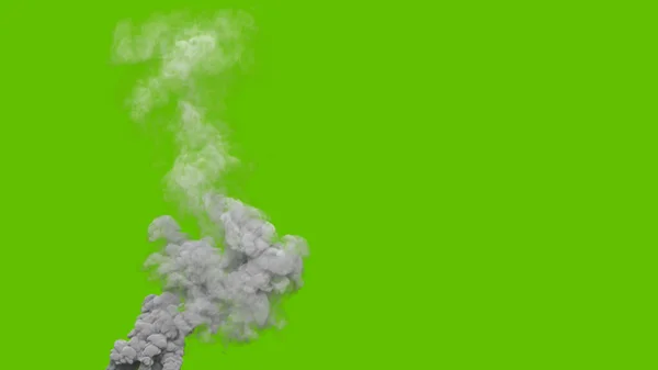 Colonna Fumo Contaminazione Grigia Dalla Fabbrica Schermo Chiave Cromatica Isolato — Foto Stock