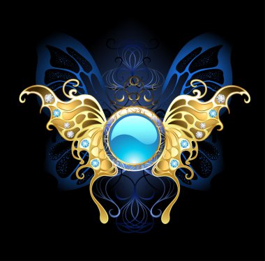 Altın Kelebek kanatları ile banner