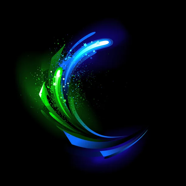 Glow green crystal — Stock Vector