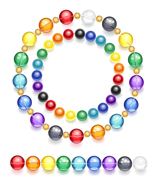 Necklace of multicolored beads — Stock Vector