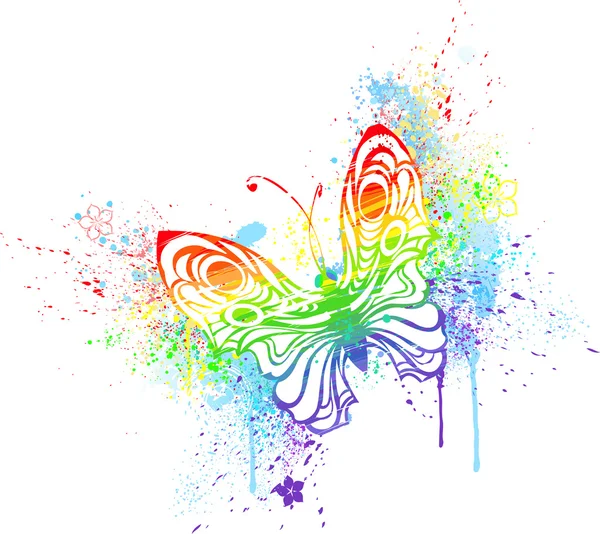 Rainbow butterfly — Stock Vector