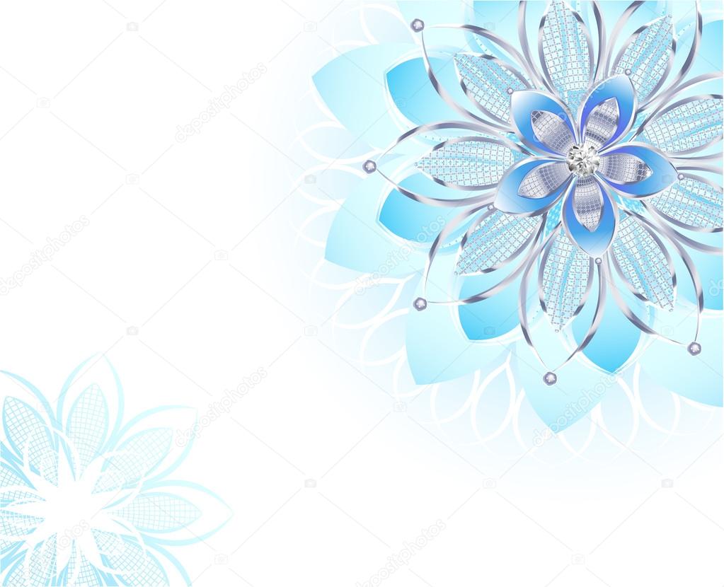 Abstract light blue flower