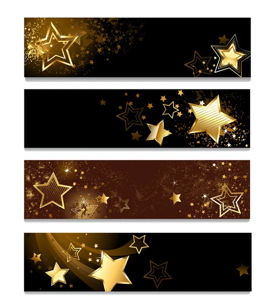 Cuatro banderas con estrellas — Vector de stock