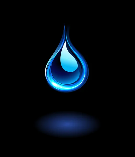 Glowing water drop — Stock Vector