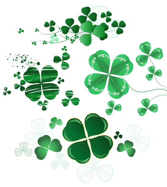 Collection of leaf clover — Stock Vector
