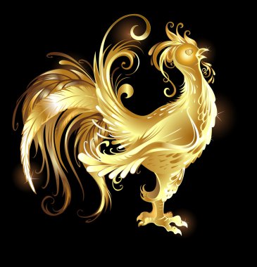 gold rooster clipart