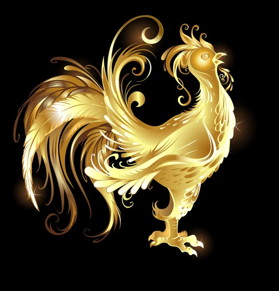 Gold rooster — Stock Vector