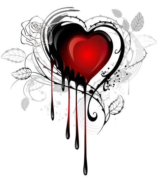 Coeur dessiné avec douleur — Image vectorielle