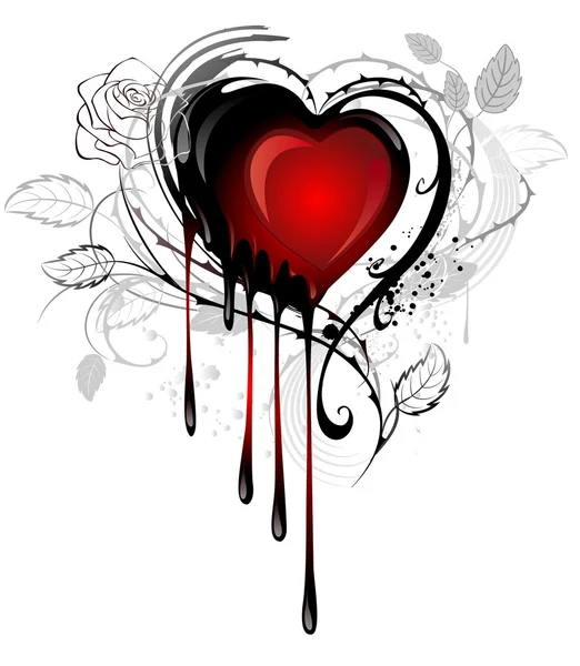 Corazón dibujado con dolor — Vector de stock